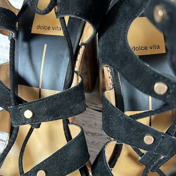 Dolce Vita Lyndon Lace Up Suede Block Heel Sandals size 9.5 - Picture 11 of 14